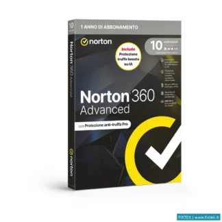 Antivirus Symantec Norton 360 Advanced 2026 - Antitruffa- 10 Dispositivi 12 Mesi 200GB - It Box