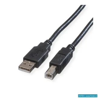 Cavi USB Roline Roline Green Cavo Usb2.0, A - B, M/M, Black, 1.8M