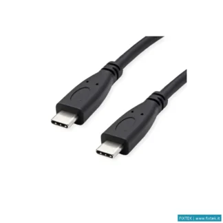 Cavi USB Roline Roline Green Cavo Usb3.2 Gen2, PD 20V5A, With Emark, C - C, M/M, Black, 0.5M