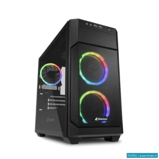 Case Sharkoon Sharkoon Case Micro-Atx 2XUSB 3.0, Vetro Temperato, 2X120MM Fan Front, 1X120MM Fan Rea