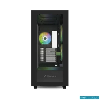 Case Sharkoon Sharkoon Case Rebel C60 RGB Black Atx 2X U3, 1X Type-C,Trrs, 2X Tempered Glass, 4X 120