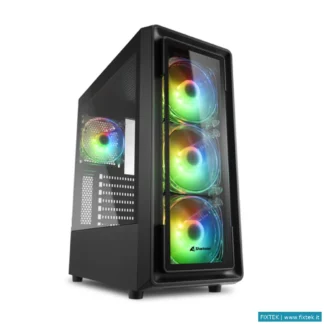 Case Sharkoon Sharkoon Case Tk4 RGB 7 Slot Espansione, Pannello Frontale Vetro Temperato, 3 Porte, 3