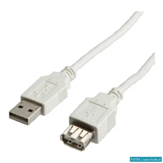 Cavi Hdmi/Vga/Dvi/Dp Secomp Standard Cavo Usb2.0 Cable, A-A, M/F, Beige, 3M