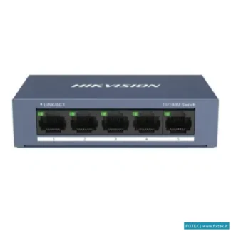 Switch E Hub Hikvision Switch Hikvision 10/100 Case Metallico - Soho 5 10/100M RJ45 Ports, Desktop S