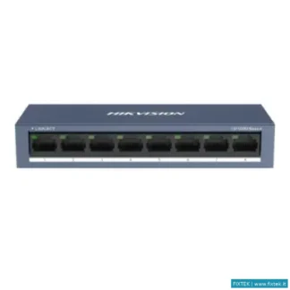 Switch E Hub Hikvision Switch Hikvision 10/100 Case Metallico - Soho 8 10/100M RJ45 Ports, Desktop S