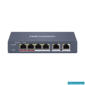 Switch E Hub Hikvision Switch Hikvision Smart Managed Hi-Poe 10/100 L2, 4 10/100M RJ45 Poe Ports, 2