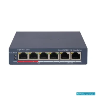 Switch E Hub Hikvision Switch Hikvision Smart Managed Poe 10/100 L2, 4 10/100M RJ45 Poe Ports, 2 10/