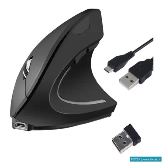 Mouse Tucano Tucano Mouse Verticale Ergonomico Wireless Ricaricabile,6 Tasti, Nero