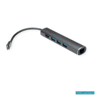 Docking Station Value Value Docking USB - C, 1X 4K Hdmi, 3X Usb3.2 Gen1, 1X Gigabit Ethernet