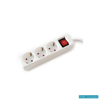 Multiprese Value Value Power Strip, 3X, Con Interruttori, Bianco, 3M, Shuko