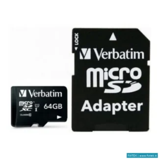 Memorie Flash Verbatim Verbatim Micro Sdxc Card 64GB Class 10 Inc Adapter