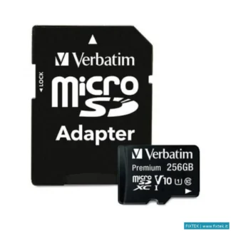 Memorie Flash Verbatim Verbatim Micro Sdxc Premium 256GB Class 10 Inc Adapter