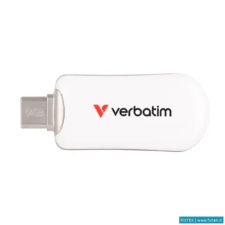 Memorie USB Verbatim Verbatim Pen Disk Plectra USB-C 3.2 Gen 1 Flash Drive White 64GB