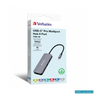 Docking Station Verbatim Verbatim USB C Pro Multiporte Hub 9 In 1 HDMI 4K