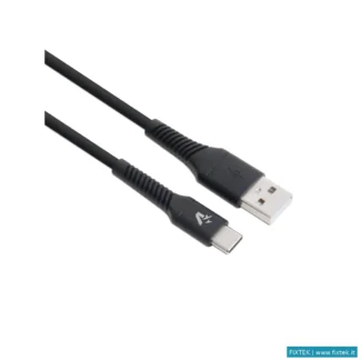 Cavi USB Vultech Vultech Cavo Smartphone USB To Type-C, 1,2M, 3.0A 60W, Nero