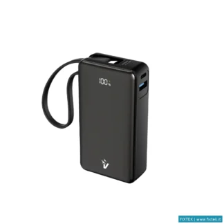 Power Pack Vultech Vultech Powerbank Con Schermo LCD 10000 Mah USB E Type C Quickcharge 35W Pps Nero
