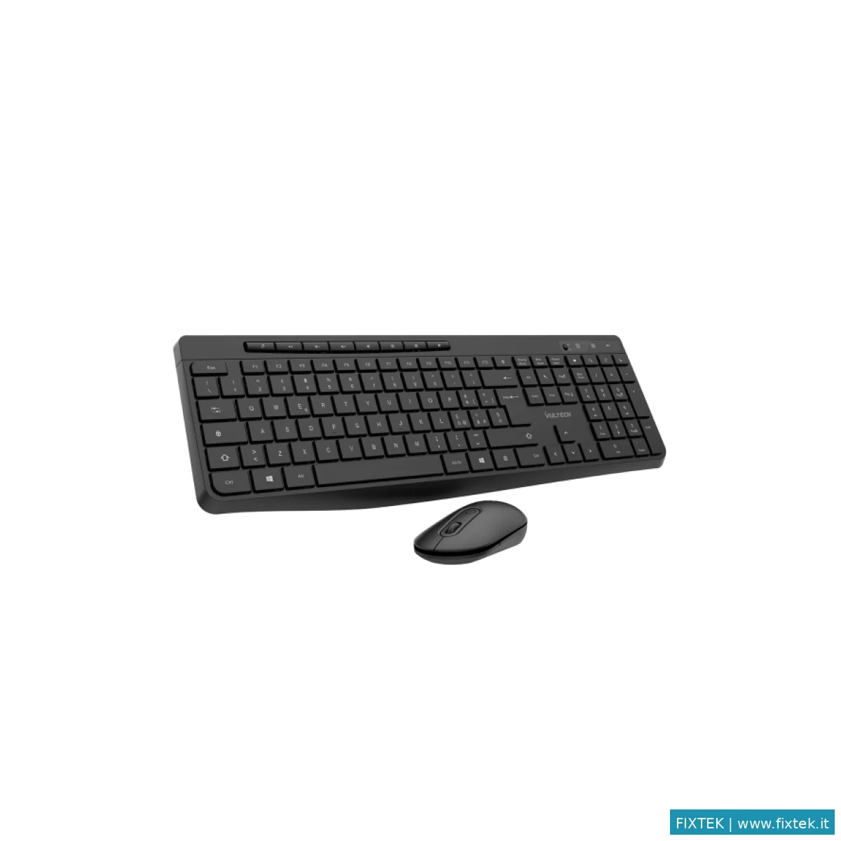 Tastiere Vultech Vultech Tastiera E Mouse Bundle, Wireless Low Profile, Tasti Funzionali, 1600DPI Re